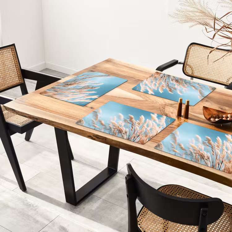 Placemat - 6 stuks - Siergras - Wind - Lichtbruin — 5