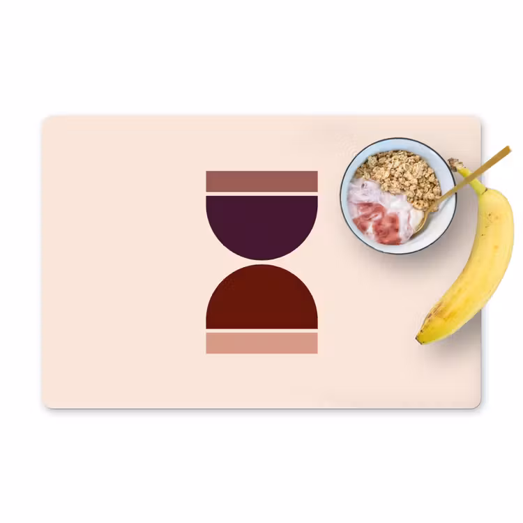 Placemat - 6 stuks - Zandloper - Symmetrisch - Rood - Paars — 1