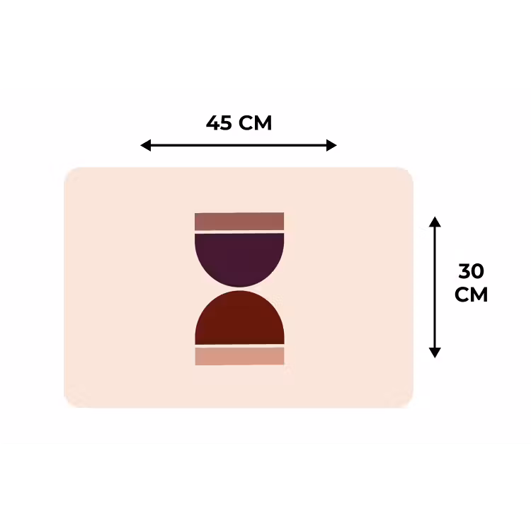 Placemat - 6 stuks - Zandloper - Symmetrisch - Rood - Paars — 3