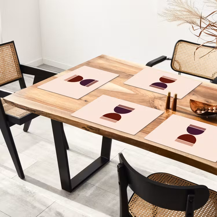 Placemat - 6 stuks - Zandloper - Symmetrisch - Rood - Paars — 5