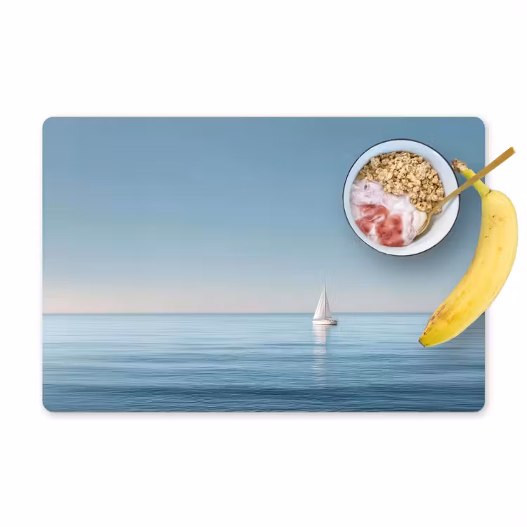 Placemat - 6 stuks - Zeilbootje - Kalme zee - Helderblauwe hemel — 1