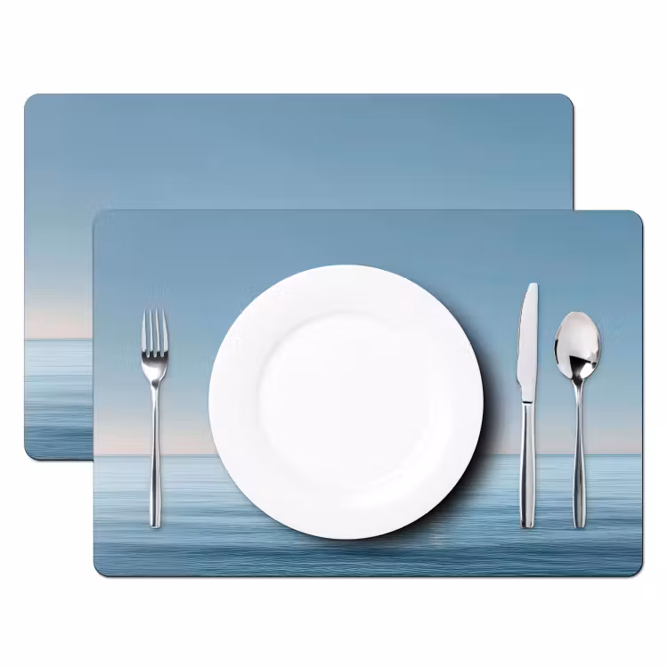 Placemat - 6 stuks - Zeilbootje - Kalme zee - Helderblauwe hemel — 2