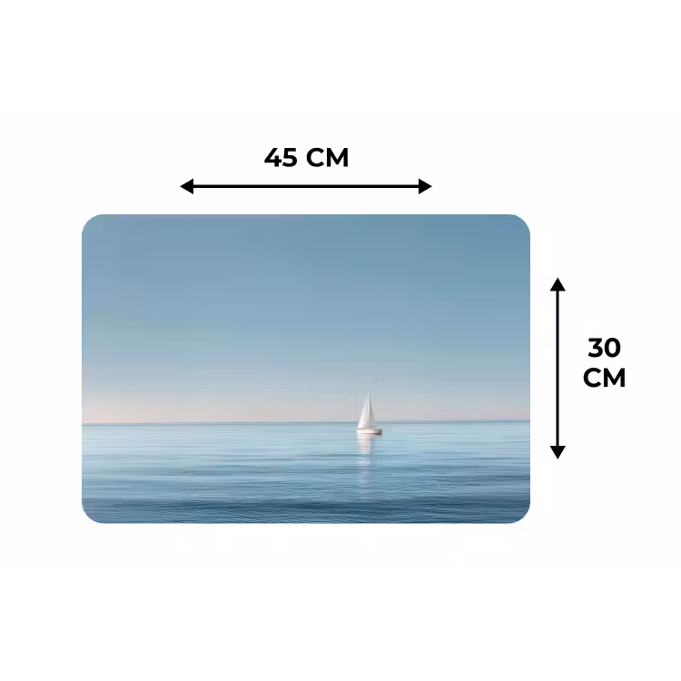 Placemat - 6 stuks - Zeilbootje - Kalme zee - Helderblauwe hemel — 3
