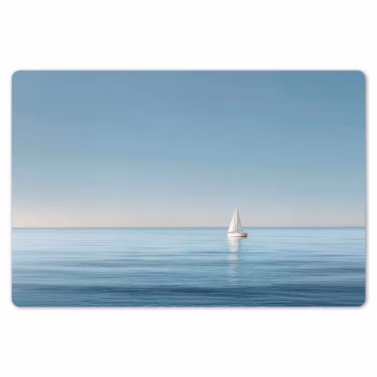 Placemat - 6 stuks - Zeilbootje - Kalme zee - Helderblauwe hemel — 7