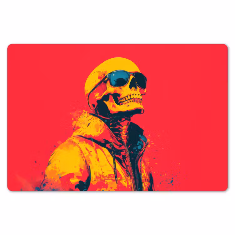 Placemat - 6 stuks - Zonnebril - Schedel - Jas - Rood — 7