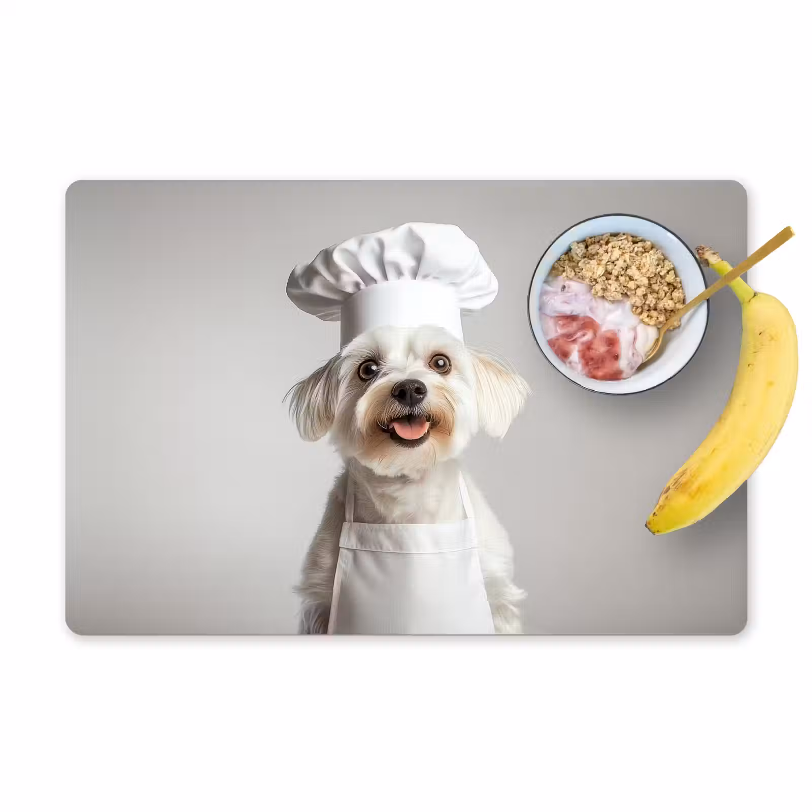 Placemat - 6 stuks - Hond - Wit - Kok — 1
