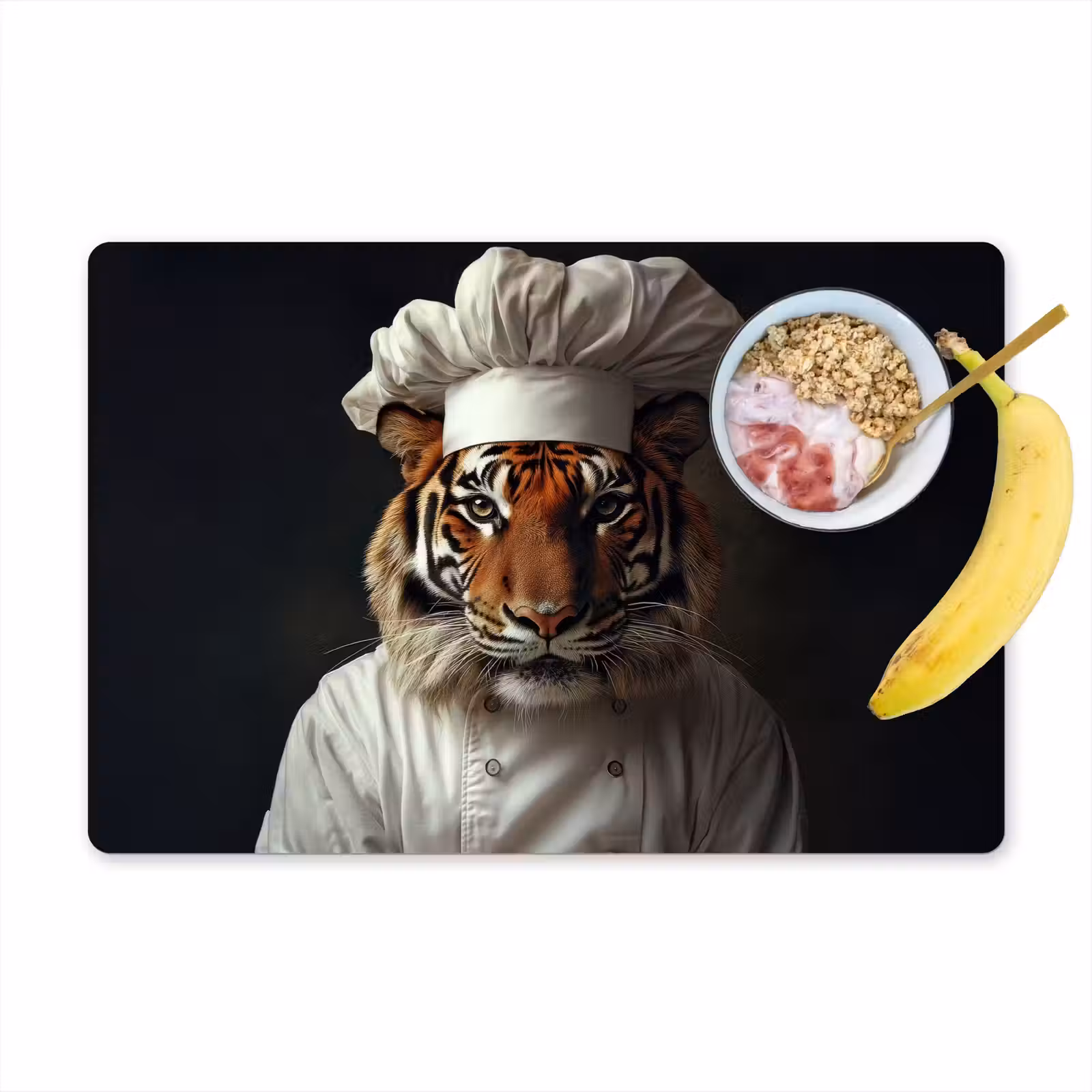 Placemat - 6 stuks - Tijger - Kokskleding - Bruin — 1