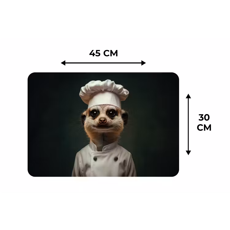 Placemat - 6 stuks - Dier - Kok - Stokstaartje — 3