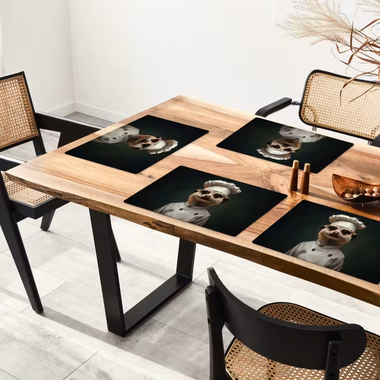 Placemat - 6 stuks - Dier - Kok - Stokstaartje — 5