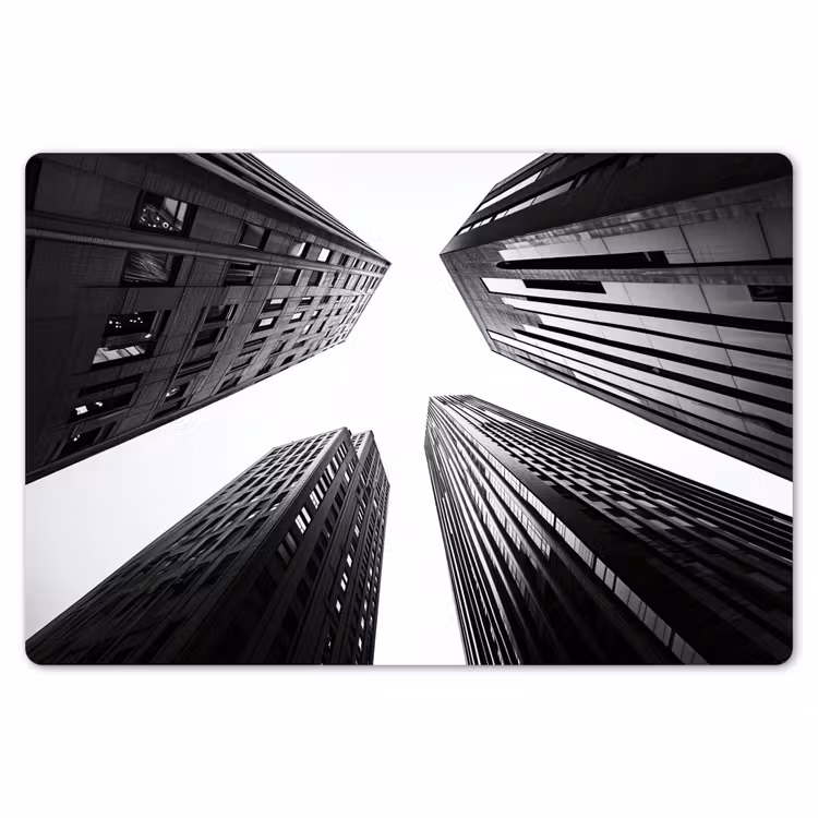 Placemat - 6 stuks - Gebouwen - Lucht - Zwart — 7