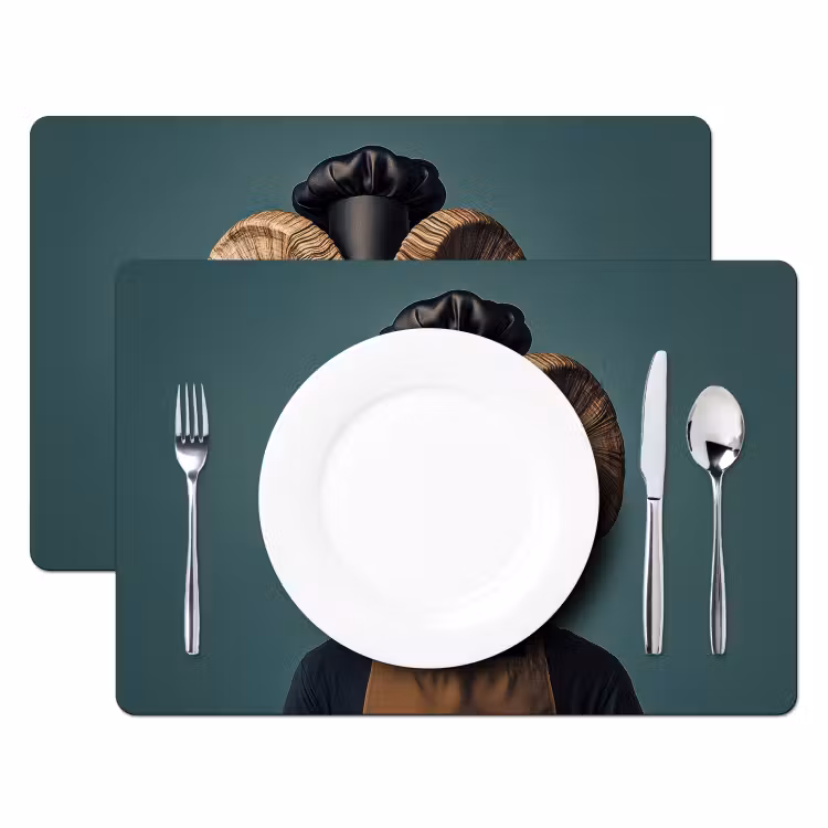 Placemat - 6 stuks - Geit - Hoorns - Kokskleding — 2
