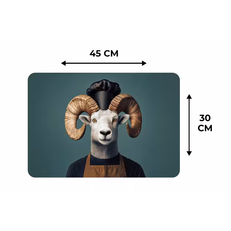 Placemat - 6 stuks - Geit - Hoorns - Kokskleding — 3