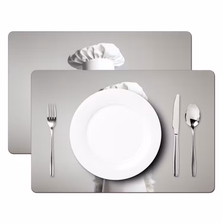 Placemat - 6 stuks - Hond - Wit - Kok — 2
