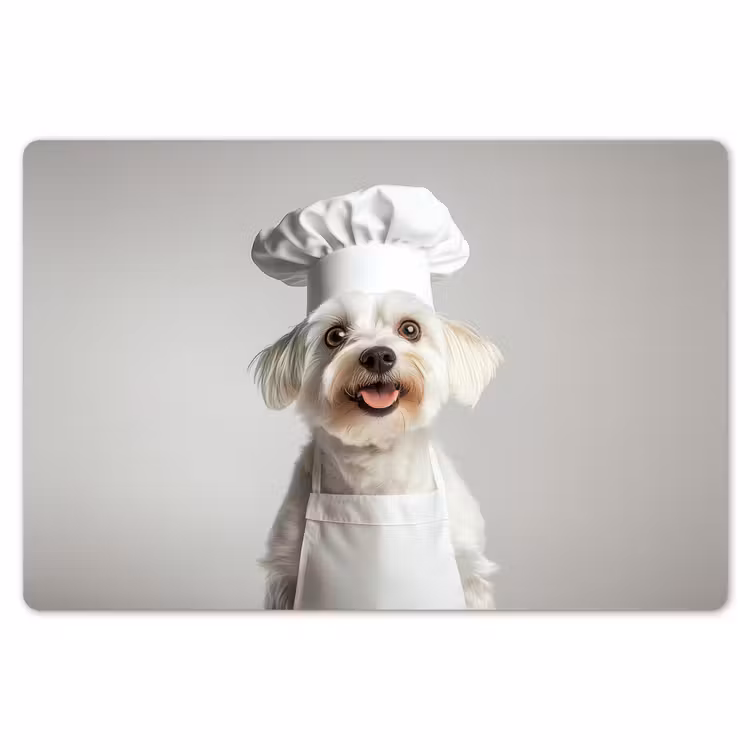 Placemat - 6 stuks - Hond - Wit - Kok — 7