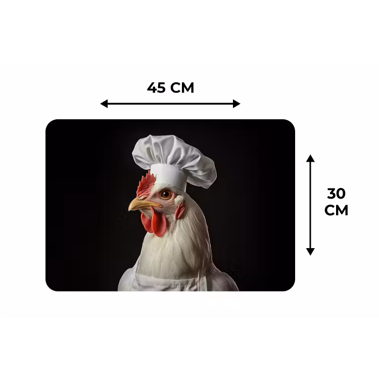 Placemat - 6 stuks - Kok - Rood - Kip — 3