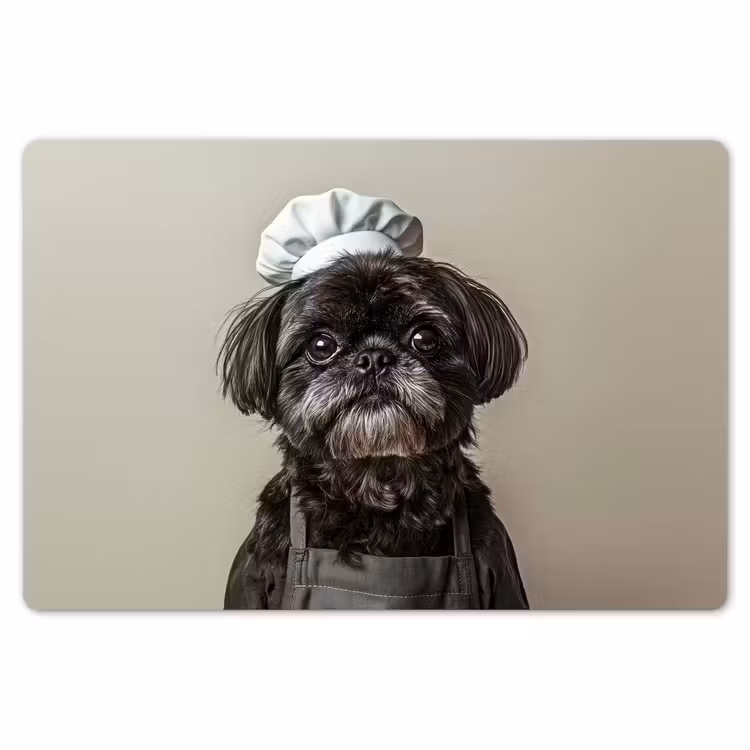 Placemat - 6 stuks - Kokskleding - Zwart - Hondje — 7
