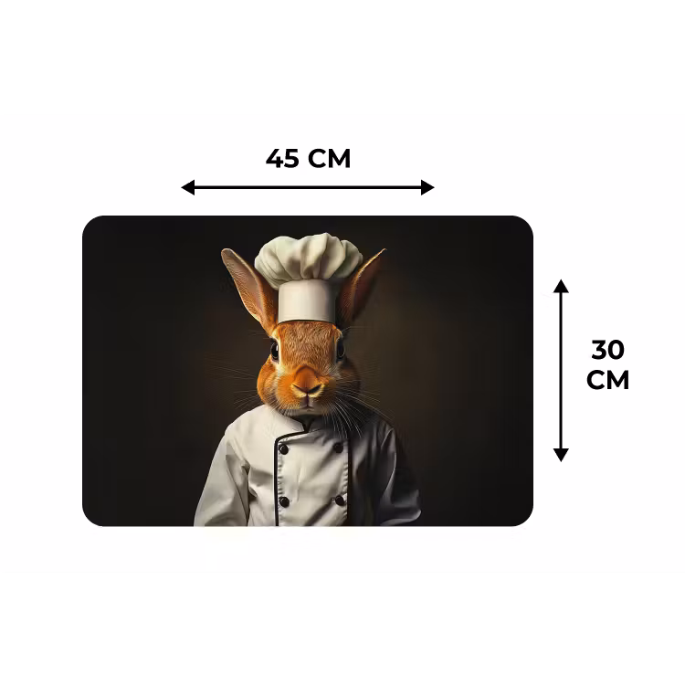 Placemat - 6 stuks - Konijn - Kok - Dier — 3