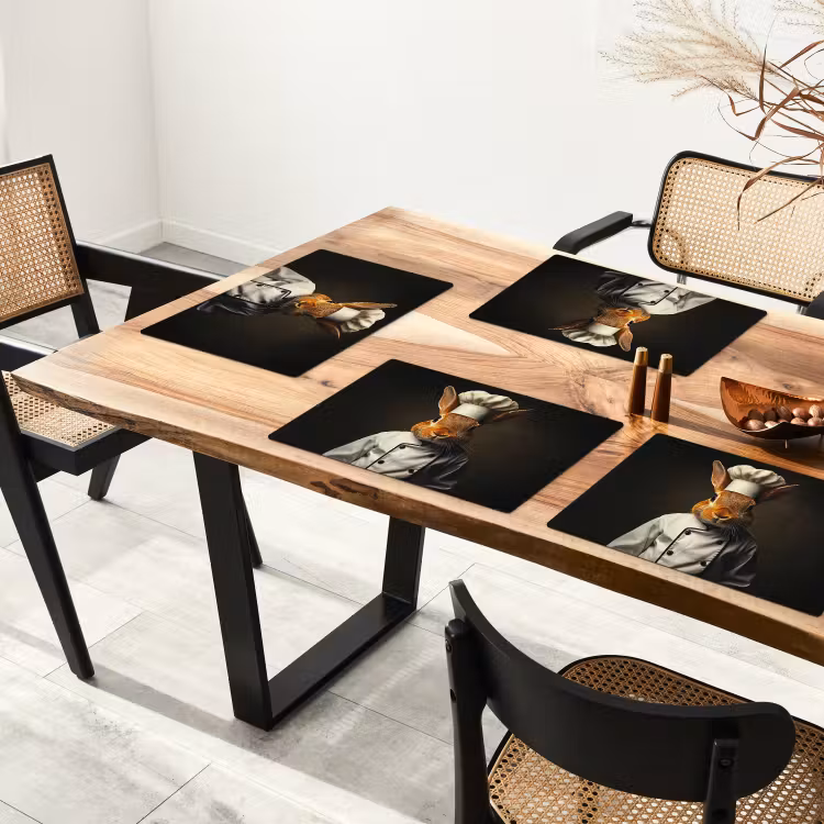 Placemat - 6 stuks - Konijn - Kok - Dier — 5