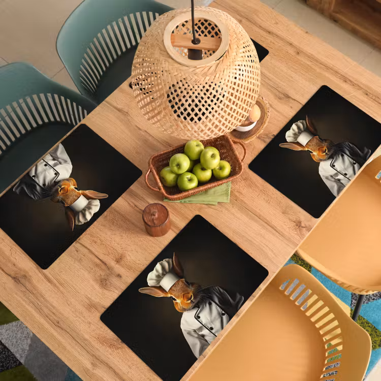 Placemat - 6 stuks - Konijn - Kok - Dier — 6