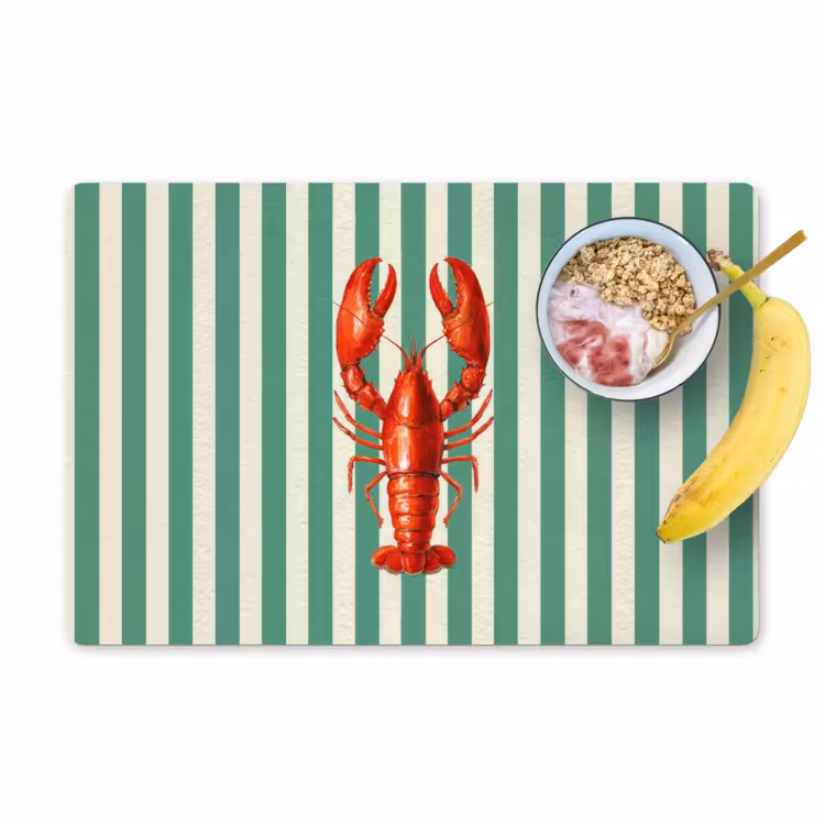 Placemat - 6 stuks - Kreeft - Strepen - Realistisch - Zomers — 1