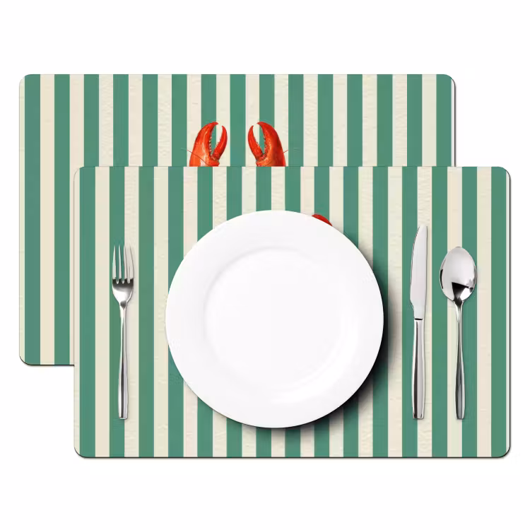 Placemat - 6 stuks - Kreeft - Strepen - Realistisch - Zomers — 2