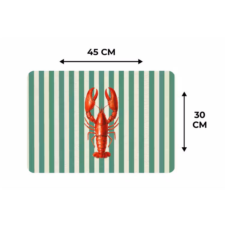 Placemat - 6 stuks - Kreeft - Strepen - Realistisch - Zomers — 3