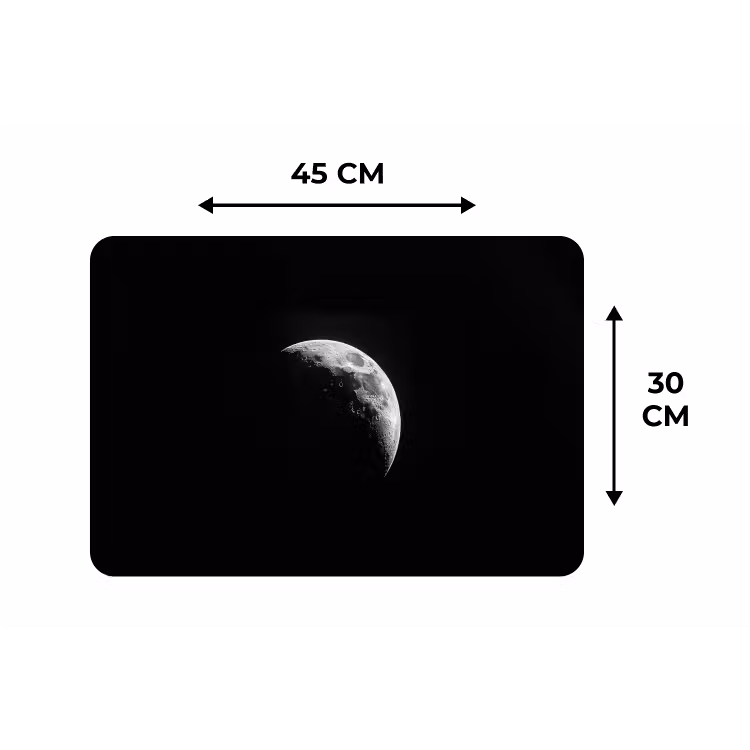 Placemat - 6 stuks - Maan - Hemel - Zwart - Schaduw — 3