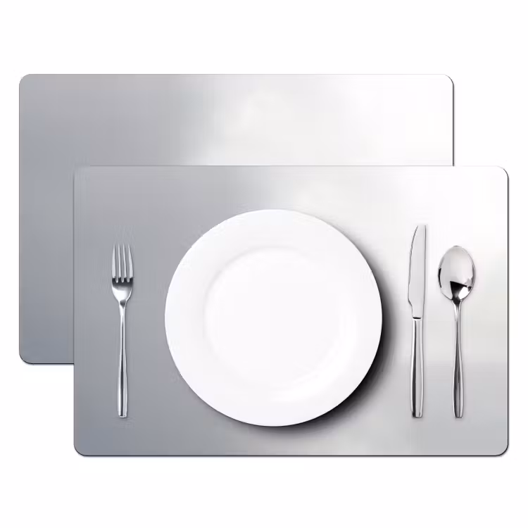 Placemat - 6 stuks - Minimalistisch - Silhouet - Zwart - Vliegtuig — 2