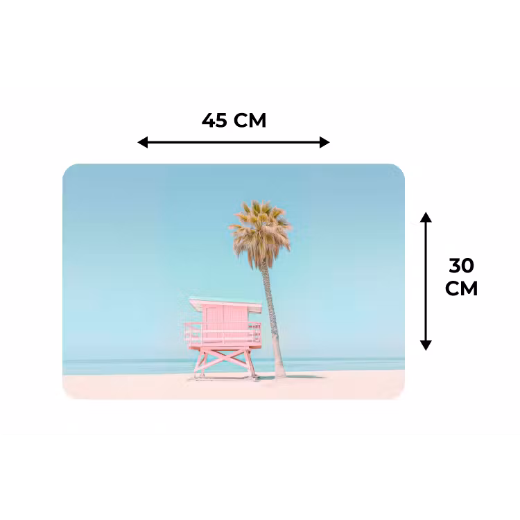 Placemat - 6 stuks - Palmboom - Strandhuis - Roze — 3