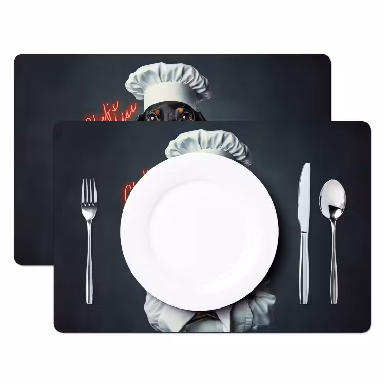 Placemat - 6 stuks - Quote - Neon - Hond - Kokskleding — 2