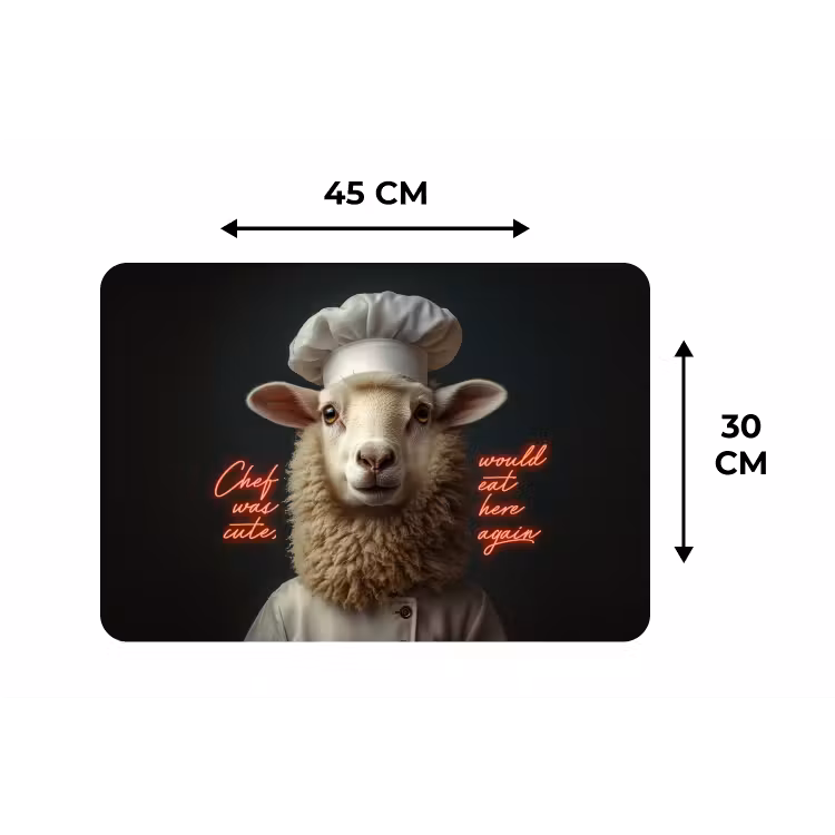 Placemat - 6 stuks - Schaap - Kokskleding - Neon - Quote — 3