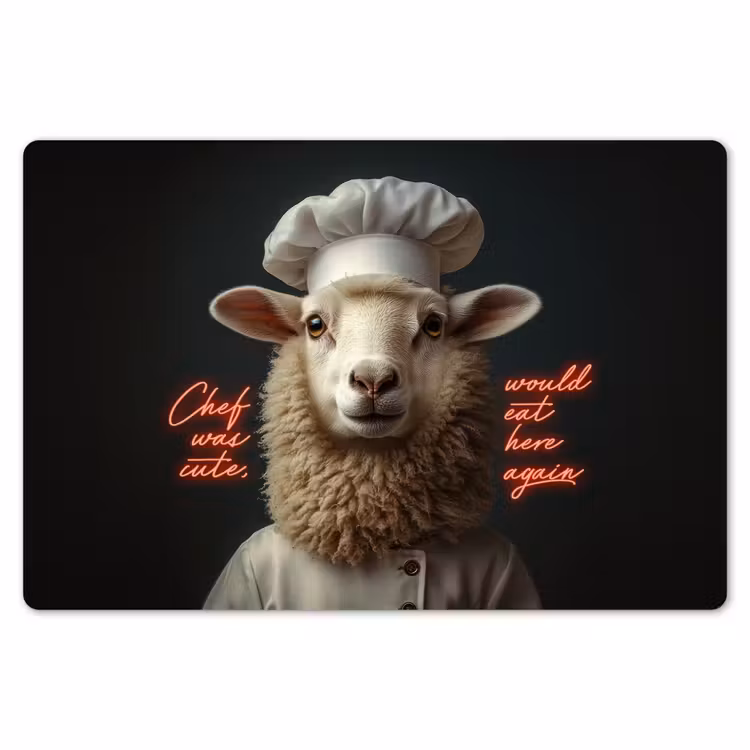 Placemat - 6 stuks - Schaap - Kokskleding - Neon - Quote — 7