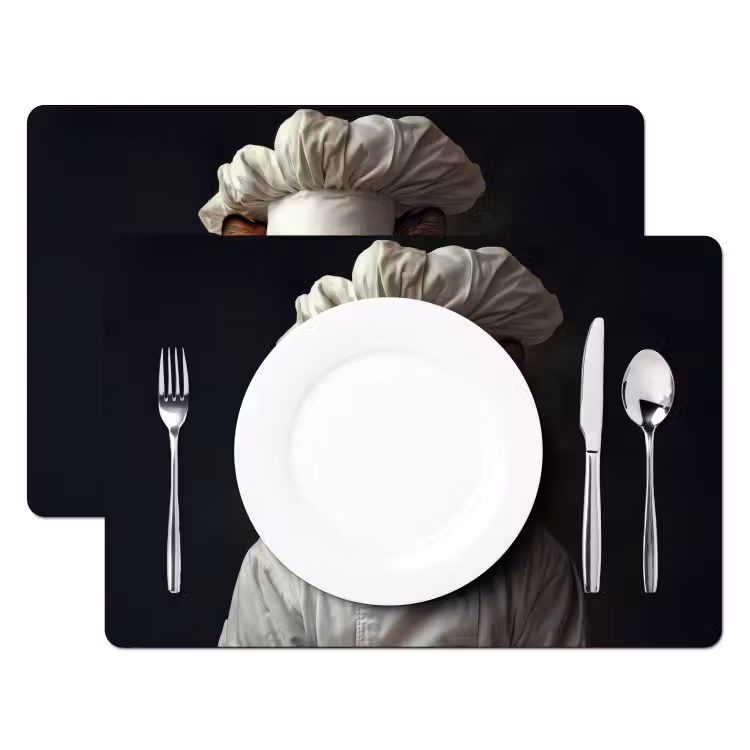 Placemat - 6 stuks - Tijger - Kokskleding - Bruin — 2