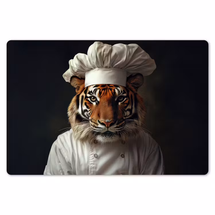 Placemat - 6 stuks - Tijger - Kokskleding - Bruin — 7