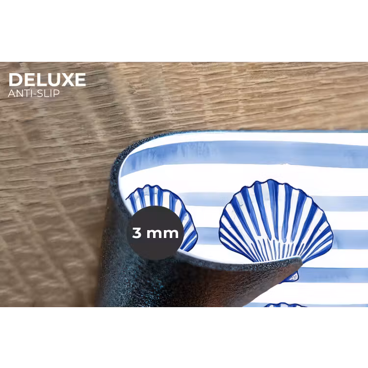 Placemat - 6 stuks - Vier schelpen - Blauw - Wit - Strepen — 4