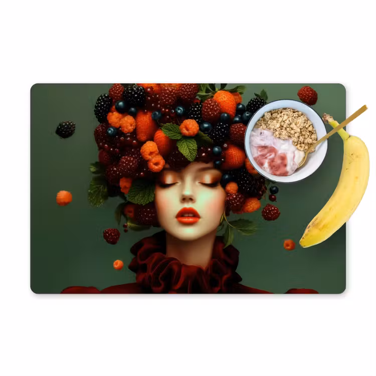 Placemat - 6 stuks - Vrouw - Aardbeien - Frambozen - Bramen - Bessen — 1