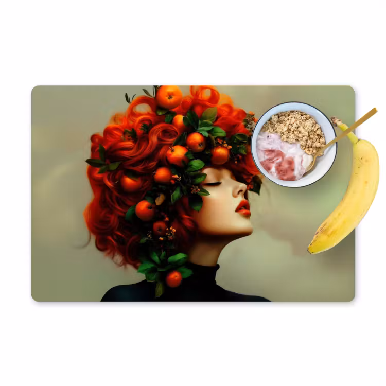 Placemat - 6 stuks - Vrouw - Appels - Rood - Bladeren — 1