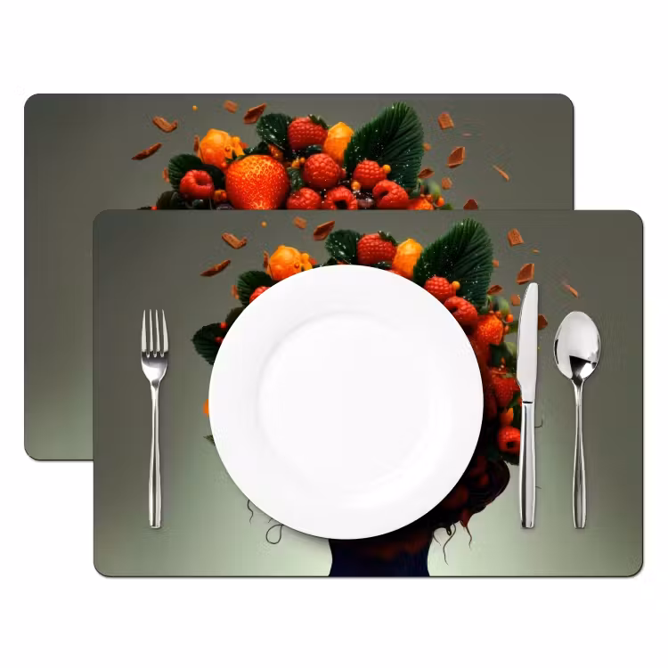 Placemat - 6 stuks - Vrouw - Chocolade - Frambozen - Aardbeien - Koekjes — 2