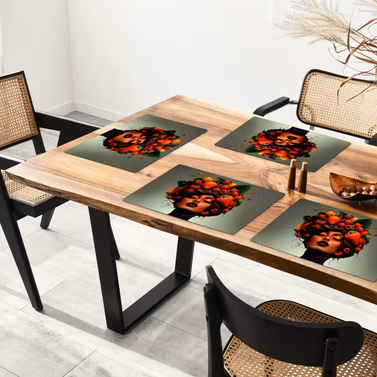 Placemat - 6 stuks - Vrouw - Chocolade - Frambozen - Aardbeien - Koekjes — 5