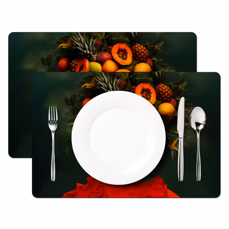 Placemat - 6 stuks - Vrouw - Vruchten - Papaja - Ananas — 2