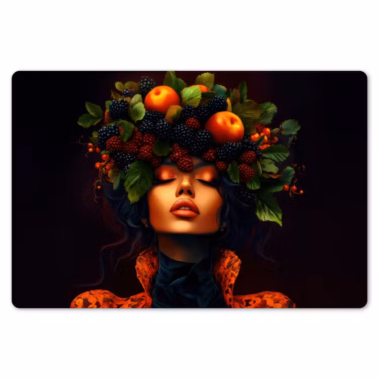 Placemat - 6 stuks - Vrouw - Zwart - Bessen - Bramen - Appels — 7