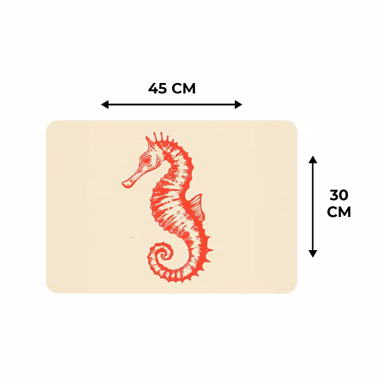Placemat - 6 stuks - Zeepaardje - Rood - Fijne details — 3