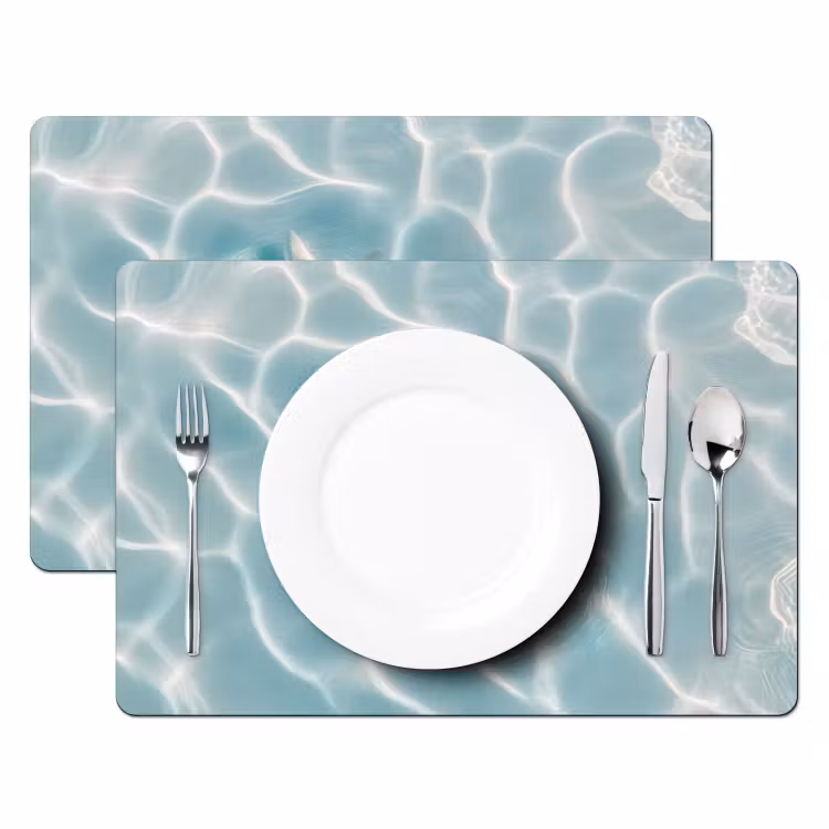 Placemat - 6 stuks - Zeesterren - Golvend water - Rustgevend — 2
