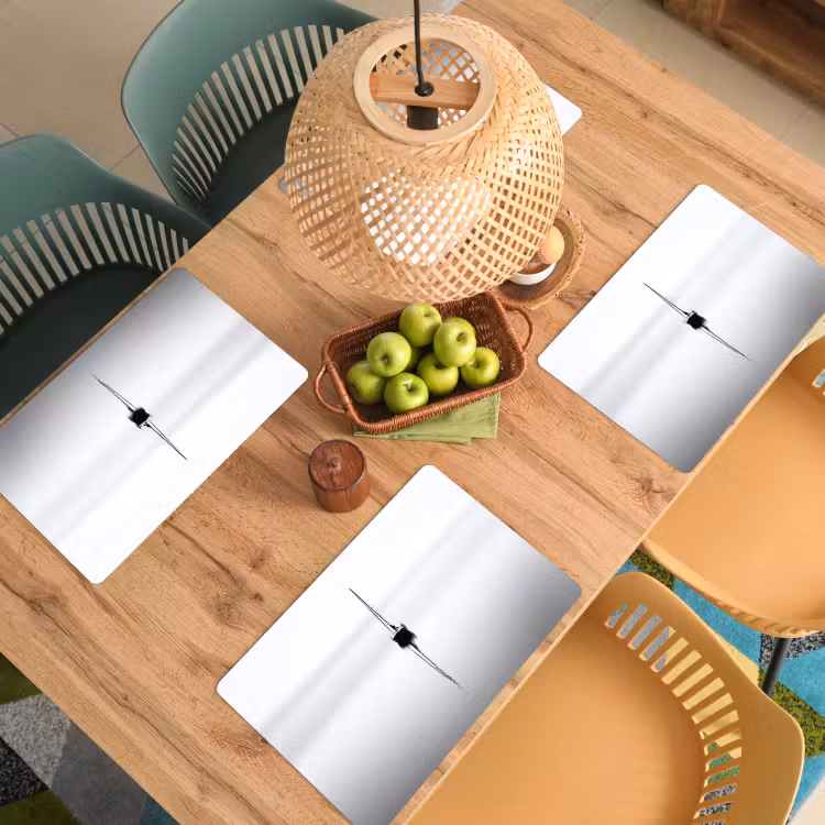 Placemat - 6 stuks - Zeilboot - Zwart - Water - Silhouet — 6