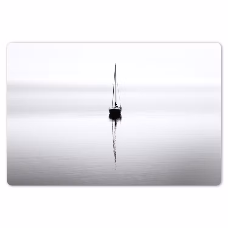 Placemat - 6 stuks - Zeilboot - Zwart - Water - Silhouet — 7