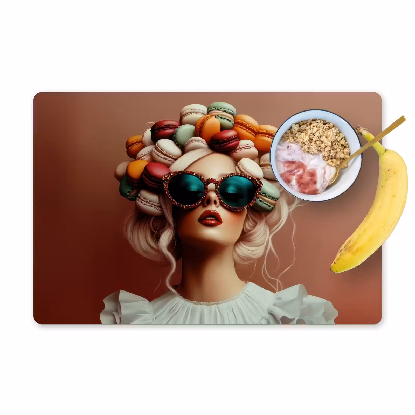 Placemat - 6 stuks - Vrouw - Macarons - Bril — 1