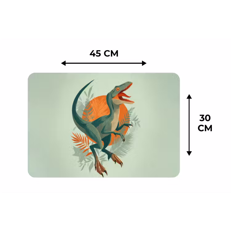 Placemat - 6 stuks - Dino - Bladeren - Grafisch - Groen — 3