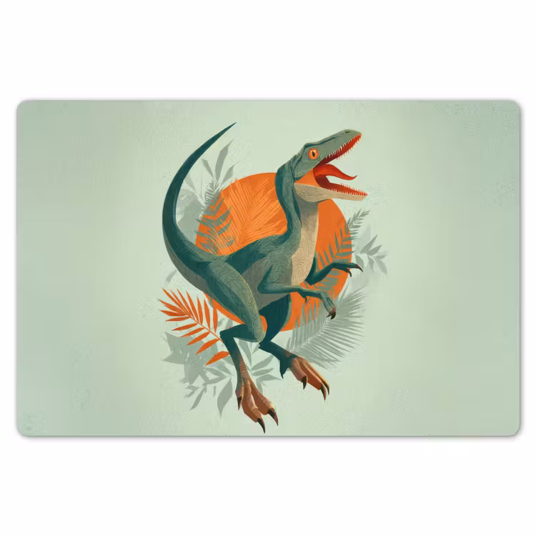 Placemat - 6 stuks - Dino - Bladeren - Grafisch - Groen — 7