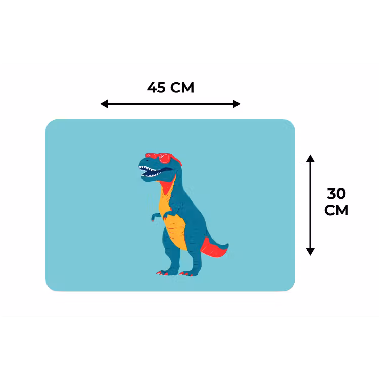 Placemat - 6 stuks - Dinosaurus - Blauw - Zonnebril — 3