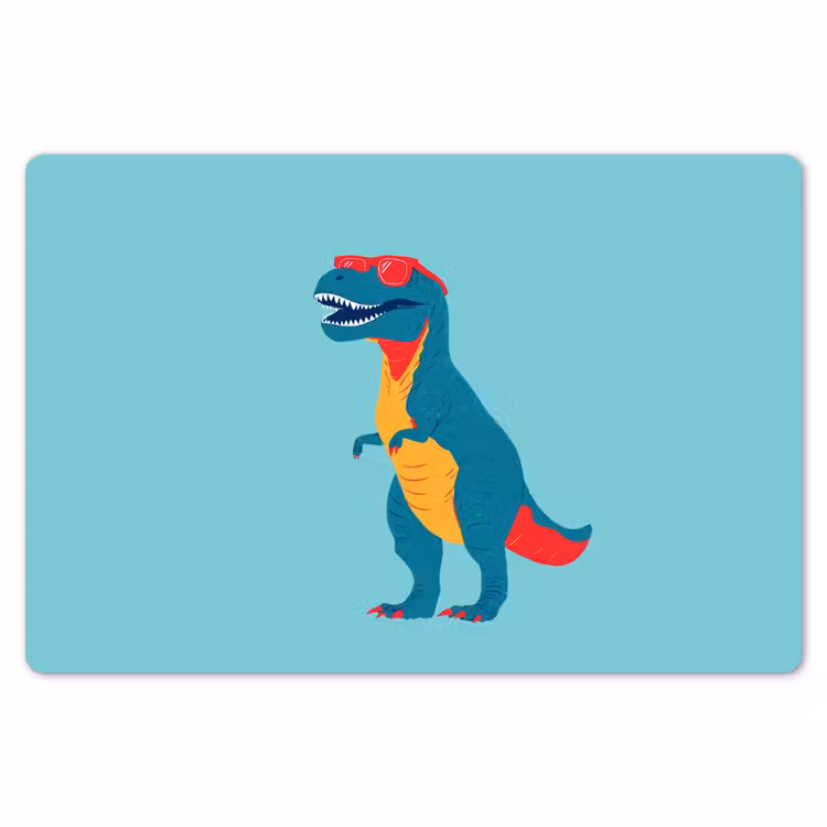 Placemat - 6 stuks - Dinosaurus - Blauw - Zonnebril — 7